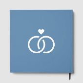 Dusty Blue Monogram Wedding Guest Book ゲストブック (裏面)
