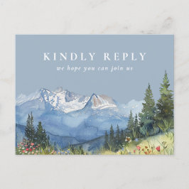 Dusty Blue Mountain SongリクエストRSVPポストカード インビテーションポストカード