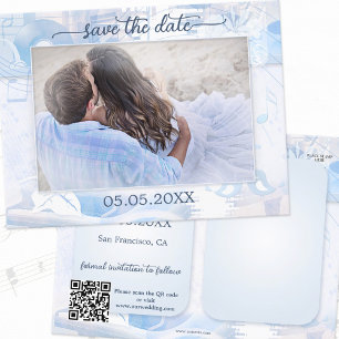 Dusty Blue Musicのテーマ写真Save the Date 案内ポストカード