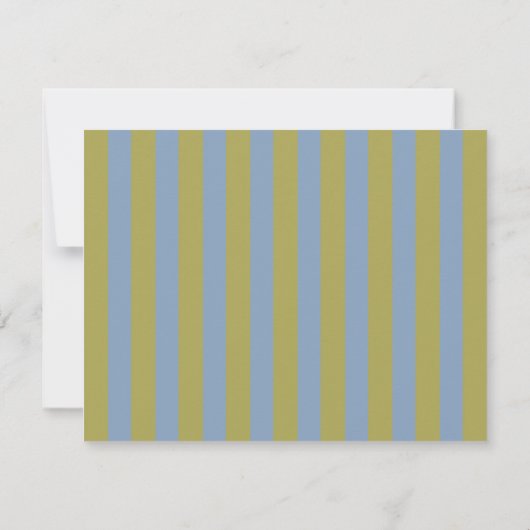 Dusty Blue & Mustard Wavy Border Note Card 招待状 (裏面)