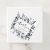 Dusty Blue NavyとWhite Navyのフローラに感謝結婚する フェイバータグ (インサイチュ)