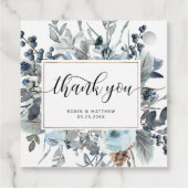 Dusty Blue NavyとWhite Navyのフローラに感謝結婚する フェイバータグ (裏面)