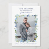 Dusty Blue Navyのフローラ結婚の写真 セーブザデート (正面)