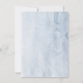 Dusty Blue & Navy Blueフローラ日付写真を保存 案内状 (裏面)