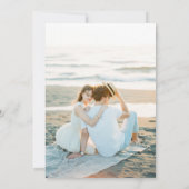 Dusty Blue Navy Champagne Ivory Chic Photo Wedding セーブザデート (裏面)