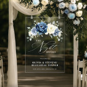 Dusty Blue Navy  Ivory Rehearsal Dinner Welcome アクリルサイン