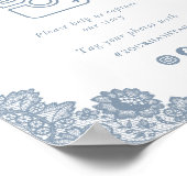 Dusty Blue Oh Snapソーシャルメディア結婚のサイン ポスター (角)