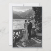 Dusty Blue Olive Branch Monogram Photo Wedding  招待状 (裏面)