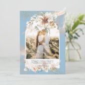 Dusty Blue Pampas Grassフローラ写真ありがとう サンキューカード (スタンド正面)