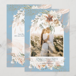 Dusty Blue Pampas Grassフローラ写真ありがとう サンキューカード