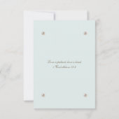 Dusty Blue Pearl Christian Wedding RSVP Card  (裏面)