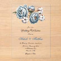Dusty Blue Peony and Cotton Wedding