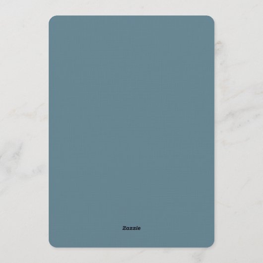 Dusty Blue Peony and Cotton Wedding Celebration 招待状 (裏面)