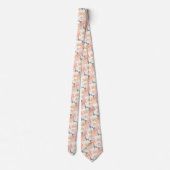 Dusty Blue Peony Floral Pattern Wedding Neck Tie ネクタイ (裏面)