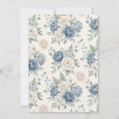 dusty blue peony hydrangea elegant 招待状 (裏面)