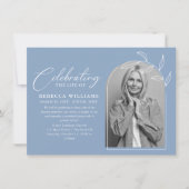 Dusty Blue Photoお祝い・オブ・ライフ・葬儀 招待状 (正面)