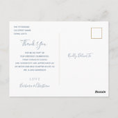 Dusty Blue Photo 結婚's Thank You ポストカード (裏面)
