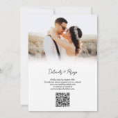Dusty Blue Photo Budgetの結婚QRコードRsvp 招待状 (裏面)