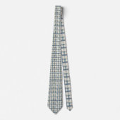 Dusty Blue Plaid Pattern Necktie Tie ネクタイ (正面)