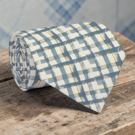 Dusty Blue Plaid Pattern Necktie Tie ネクタイ