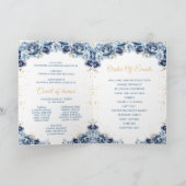 Dusty Blue Princess Floral Quinceañera Program プログラム (内部)