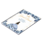 Dusty Blue Princess Quinceañera Guest Book ノートブック (左側)
