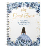Dusty Blue Princess Quinceañera Guest Book ノートブック (正面)