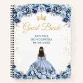 Dusty Blue Princess Quinceañera Guest Book ノートブック (正面)