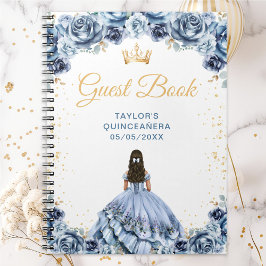 Dusty Blue Princess Quinceañera Guest Book ノートブック