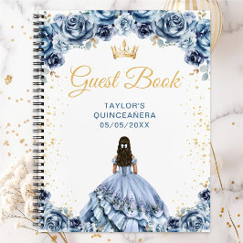 Dusty Blue Princess Quinceañera Guest Book ノートブック