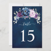 Dusty Blue Purple Lilac Wedding Table number card 招待状 (正面)