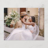 Dusty Blue QRコードRSVP写真のWeb結婚サイト チラシ (裏面)