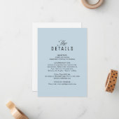 Dusty Blue QR Code Classy Wedding Details ノートカード (正面/裏面インサイチュ)