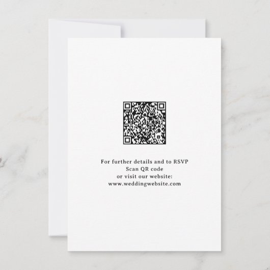 Dusty Blue QR Code Classy Wedding Details ノートカード (裏面)