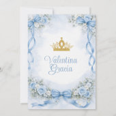 Dusty Blue Quinceañera with Bow 招待状 (裏面)