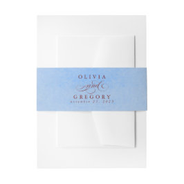 Dusty Blue Red Modern Boho Wedding 招待状ベリーバンド