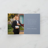 Dusty Blue Religious Cross Boy First Communion 招待状 (内部)