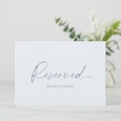 Dusty Blue Reservedのテー結婚ブルカード 招待状 (スタンド正面)