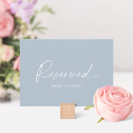 Dusty Blue Reserved Wedding Table Card 招待状