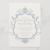 Dusty Blue Rococo Wedding Invitation 招待状 (正面)