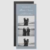 Dusty Blue Romantic Photo Strip Magnetic Wedding (正面/裏面)