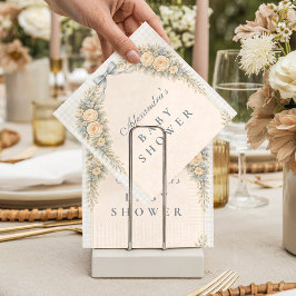 Dusty Blue Rose Arch Baby Shower スタンダードカクテルナプキン