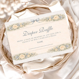 Dusty Blue Rose Arch Diapper Raffle エンクロージャーカード