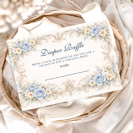 Dusty Blue Rose Baroque Diapper Raffle エンクロージャーカード