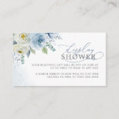 Dusty Blue Rose Flowers Display Shower Ticket エンクロージャーカード (正面)