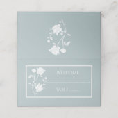 Dusty Blue Rose Reception Place Card プレイスカード (外部開封)