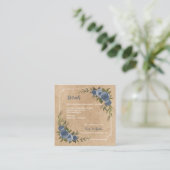 Dusty Blue Rose Rustic Kraft Wedding Details エンクロージャーカード (スタンド正面)