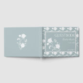 Dusty Blue Rose Wedding Guest Book ゲストブック (全面)