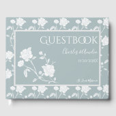 Dusty Blue Rose Wedding Guest Book ゲストブック (正面)