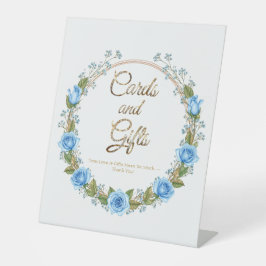 Dusty Blue Roses Baby’s Breathe Cards and Gifts 台座サイン